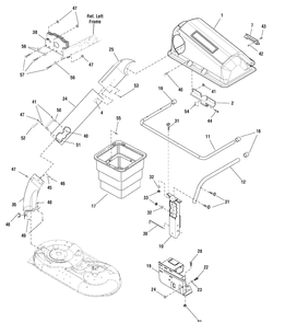 Catcher Group Diagram and Parts List for 7600082  Briggs and Stratton Lawn Tractor Accessories
